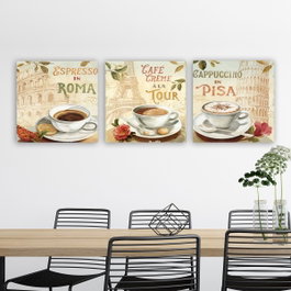 Wallity drprc9017 Conjunto de 3 Pinturas en Lienzo Multicolor